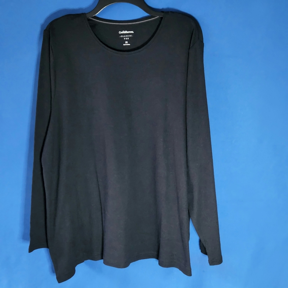 Croft & Barrow Classic Tee Long-Sleeve Stretchy Fabric